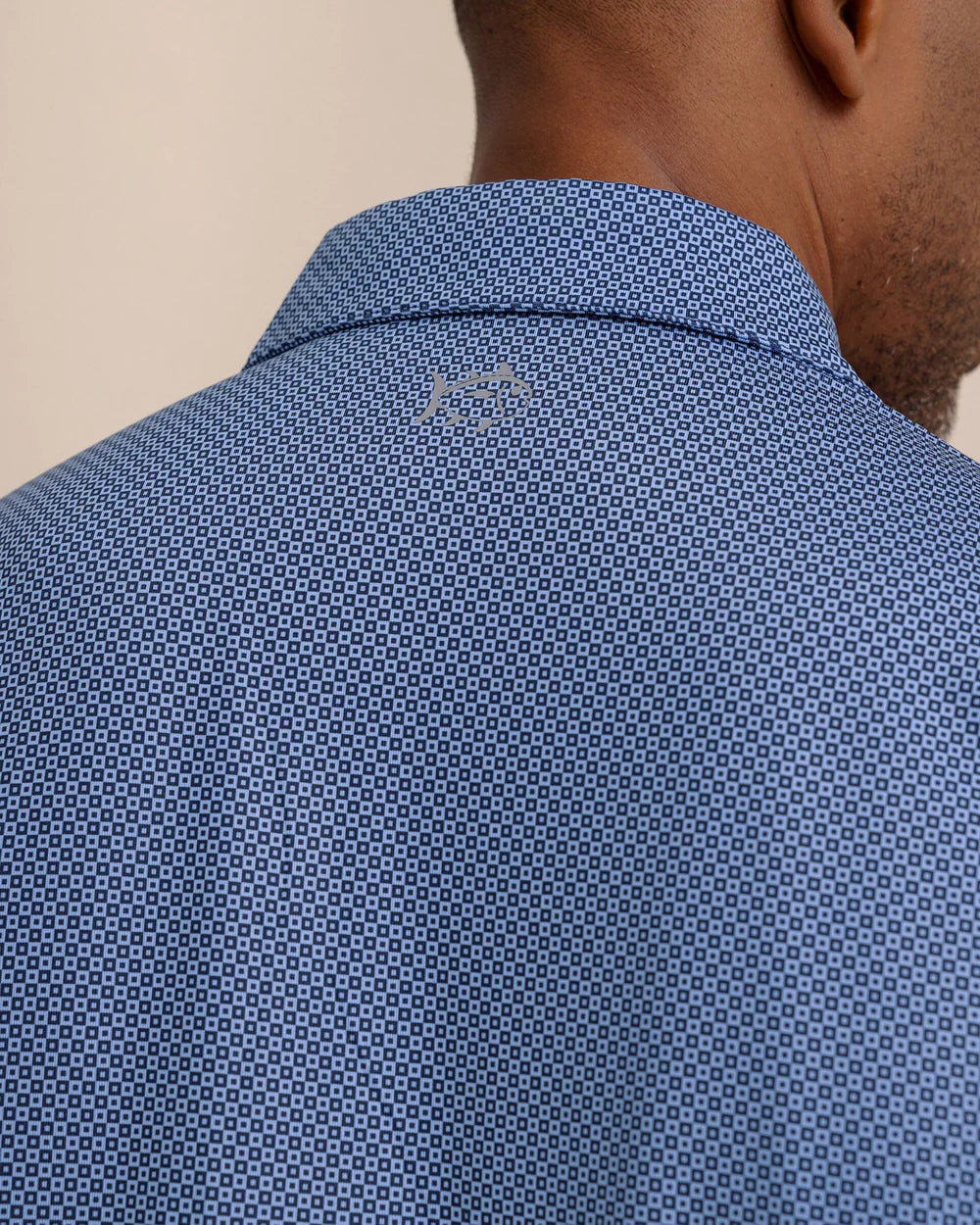 Southern Tide Driver Coastal Geo Printed Polo: Ocean Channel