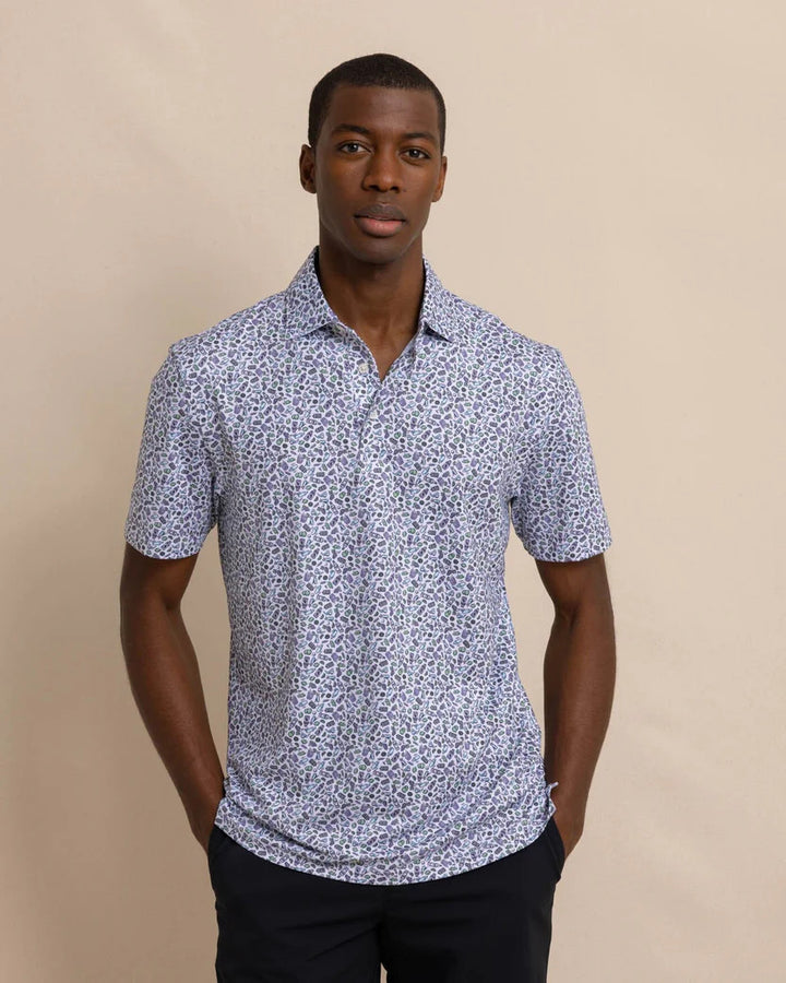 Southern Tide Driver Dazed and Transfused Printed Polo: Classic White