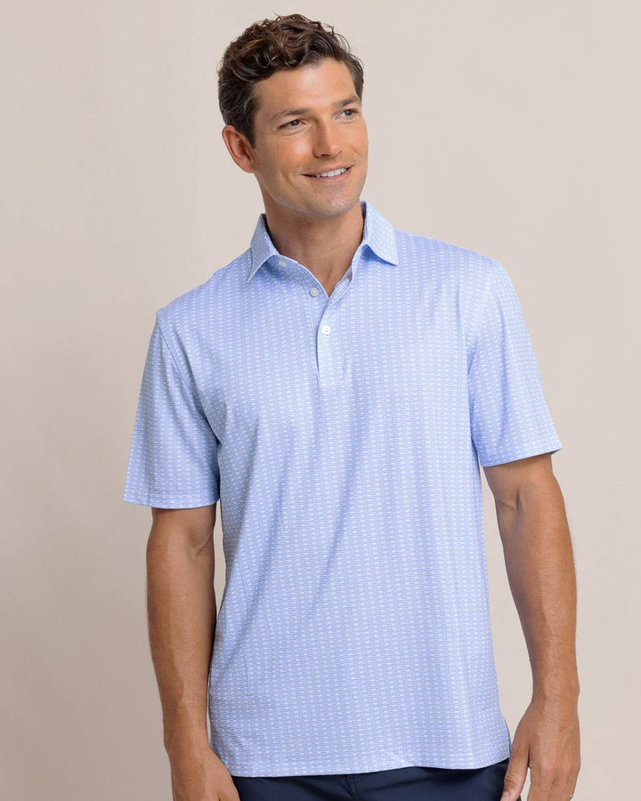 Southern Tide Driver Dock Cleat Geo Polo: Sand White