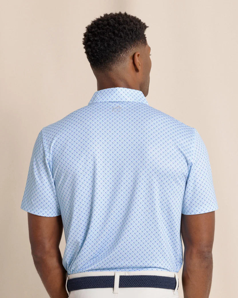 Southern Tide Driver Fin-tastic Catch Printed Polo: Cerulean