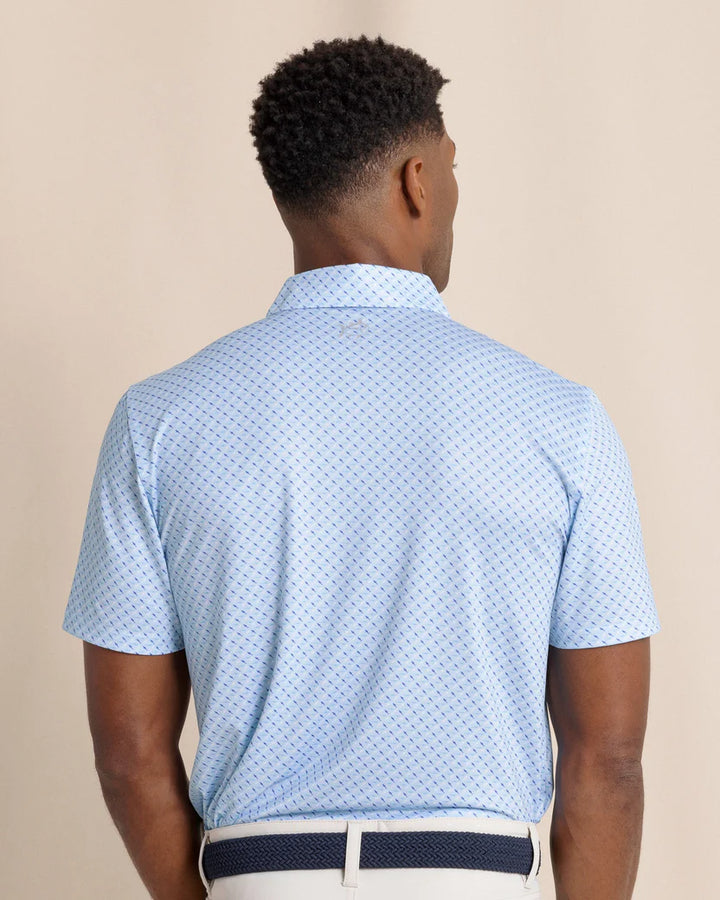 Southern Tide Driver Fin-tastic Catch Printed Polo: Cerulean