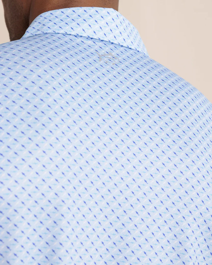 Southern Tide Driver Fin-tastic Catch Printed Polo: Cerulean