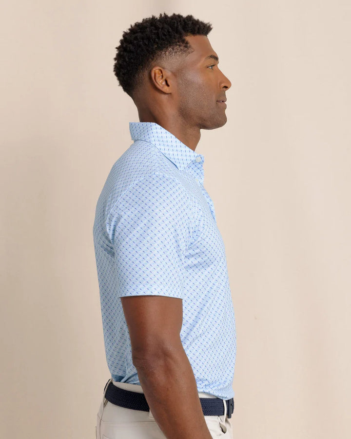 Southern Tide Driver Fin-tastic Catch Printed Polo: Cerulean