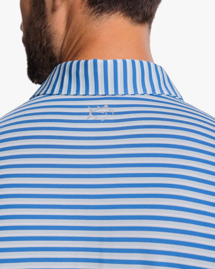 Southern Tide Driver Gulf Stripe Polo Shirt: Atlantic Blue