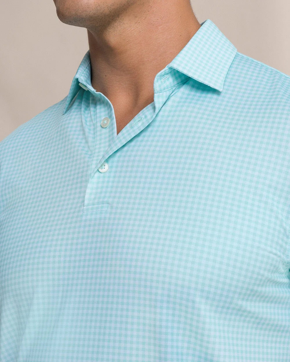 Southern Tide Driver Island View Gingham Printed Polo: Florida Keys