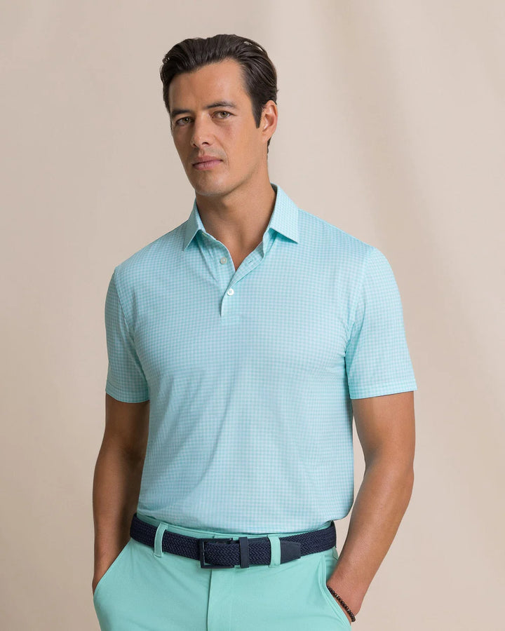 Southern Tide Driver Island View Gingham Printed Polo: Florida Keys