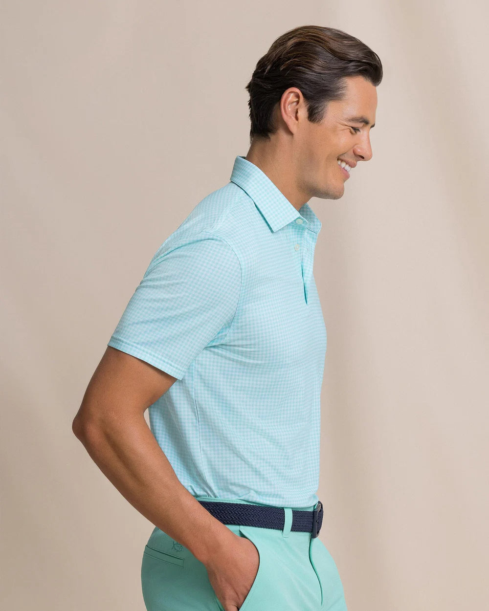 Southern Tide Driver Island View Gingham Printed Polo: Florida Keys