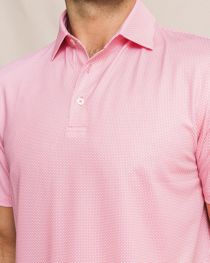 Southern Tide Driver Ocean Vista Printed Polo: Island Pink