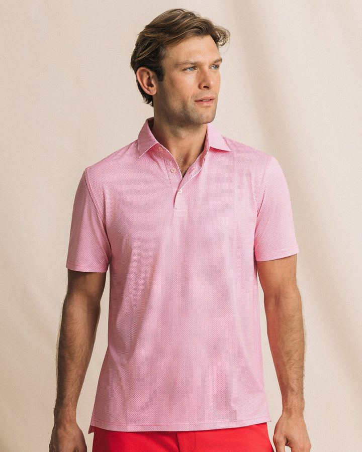 Southern Tide Driver Ocean Vista Printed Polo: Island Pink