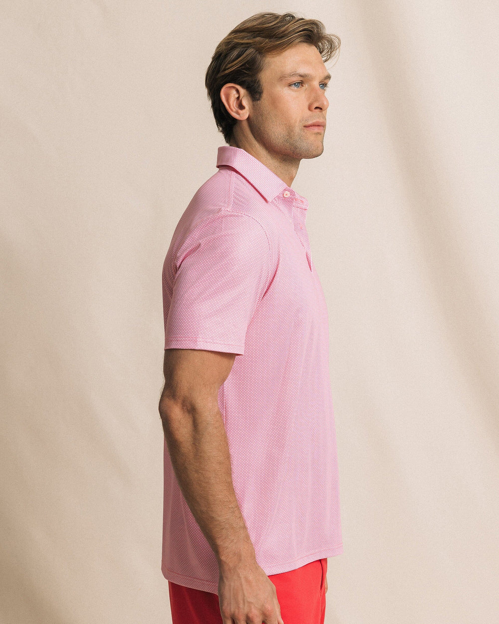 Southern Tide Driver Ocean Vista Printed Polo: Island Pink