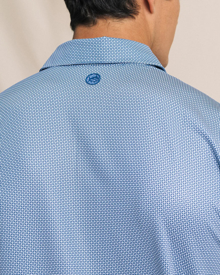 Southern Tide Driver Ocean Vista Printed Polo: Nautical Blue