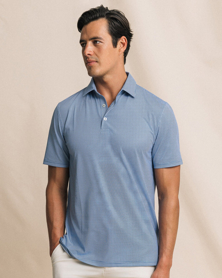 Southern Tide Driver Ocean Vista Printed Polo: Nautical Blue