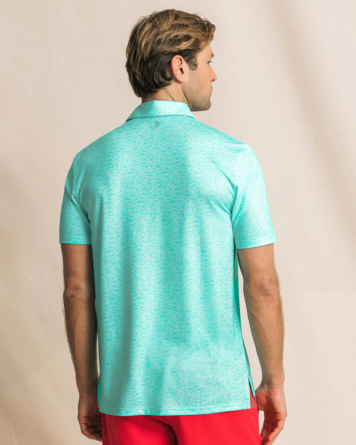 Southern Tide Driver Seawatch Printed Polo: Shore Blue