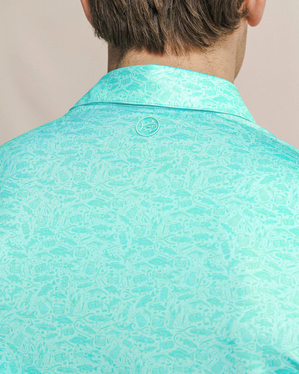 Southern Tide Driver Seawatch Printed Polo: Shore Blue
