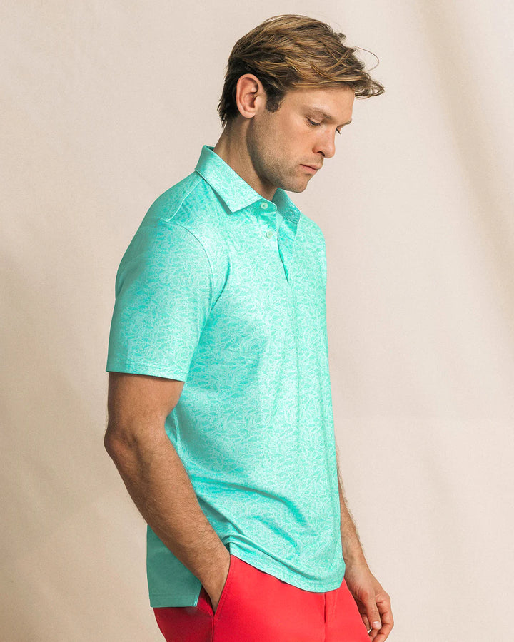 Southern Tide Driver Seawatch Printed Polo: Shore Blue