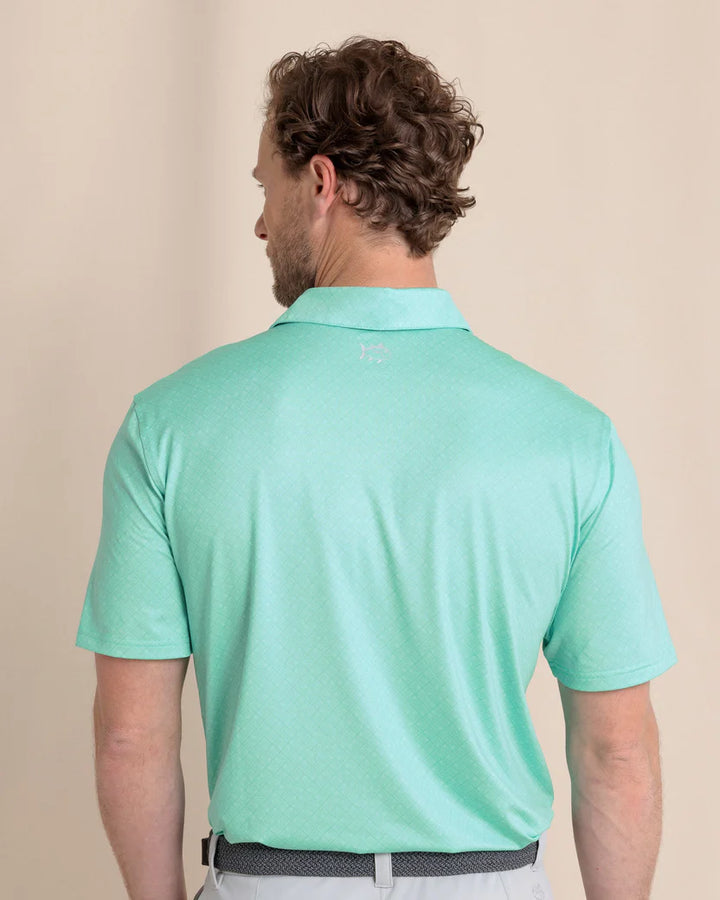 Southern Tide Driver Snazzy Scales Printed Polo: Turtle Green