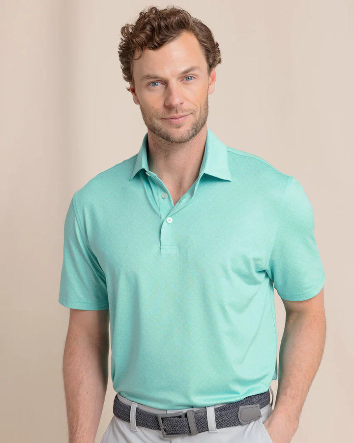 Southern Tide Driver Snazzy Scales Printed Polo: Turtle Green