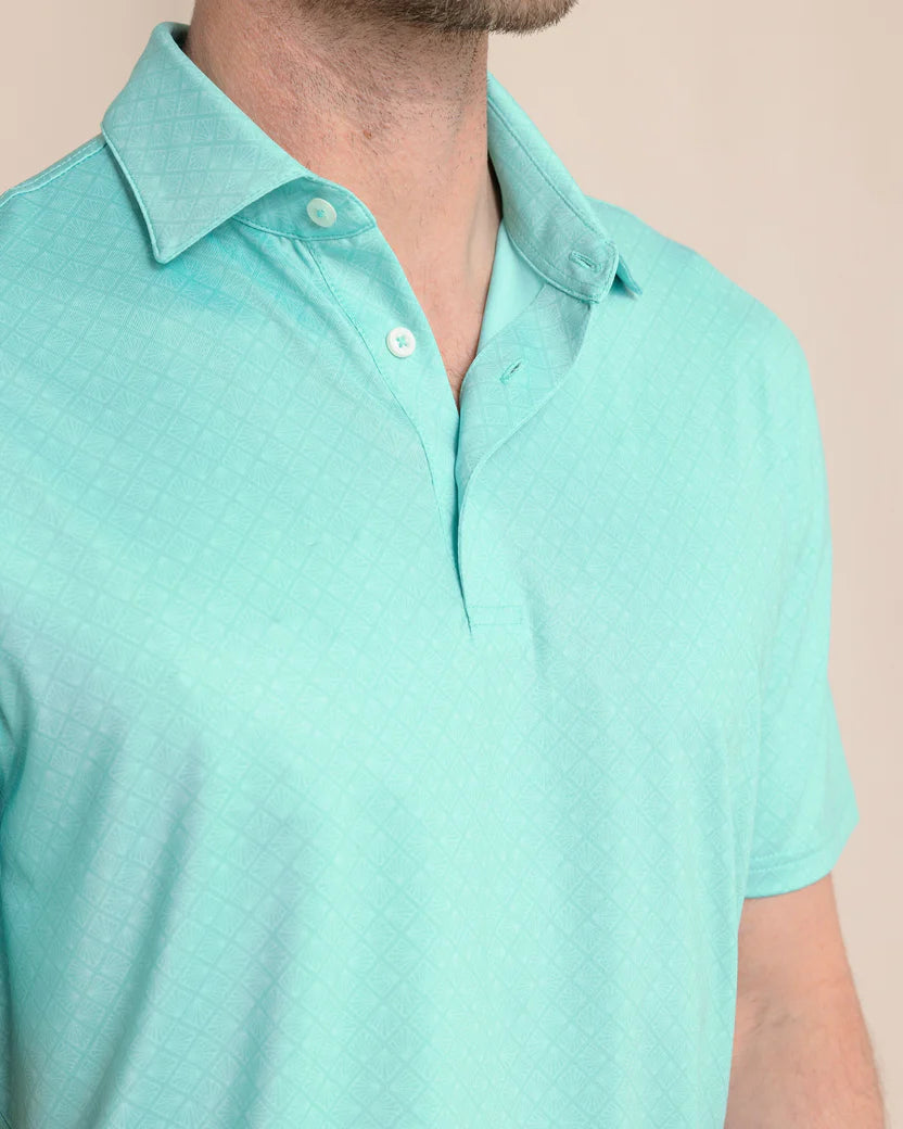 Southern Tide Driver Snazzy Scales Printed Polo: Turtle Green