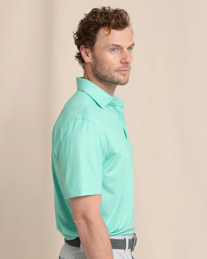Southern Tide Driver Snazzy Scales Printed Polo: Turtle Green
