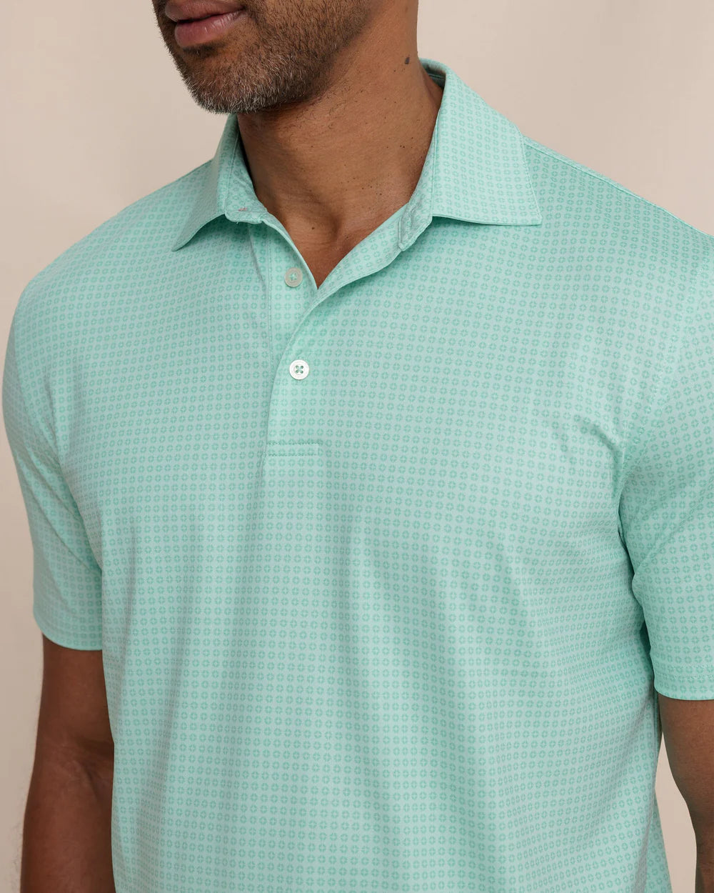 Southern Tide Driver Spring Geo Printed Polo: Garden Grove