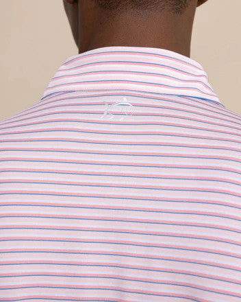 Southern Tide Driver Carova Stripe Polo Shirt: Light Pink