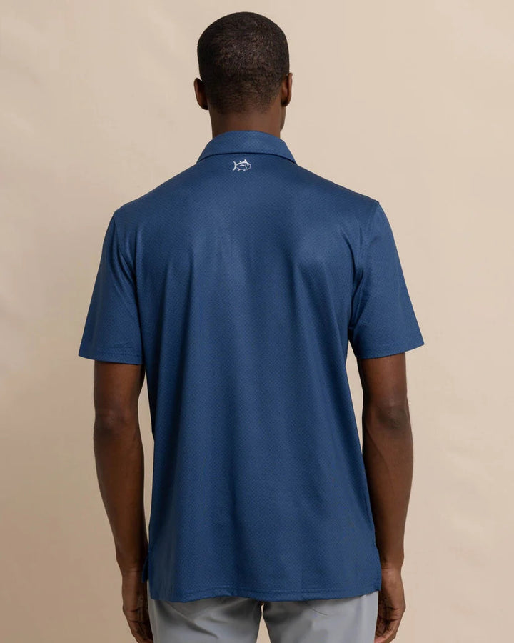 Southern Tide Driver Coastal Geo Polo Shirt: Dress Blue