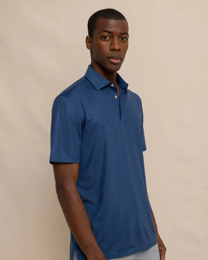 Southern Tide Driver Coastal Geo Polo Shirt: Dress Blue