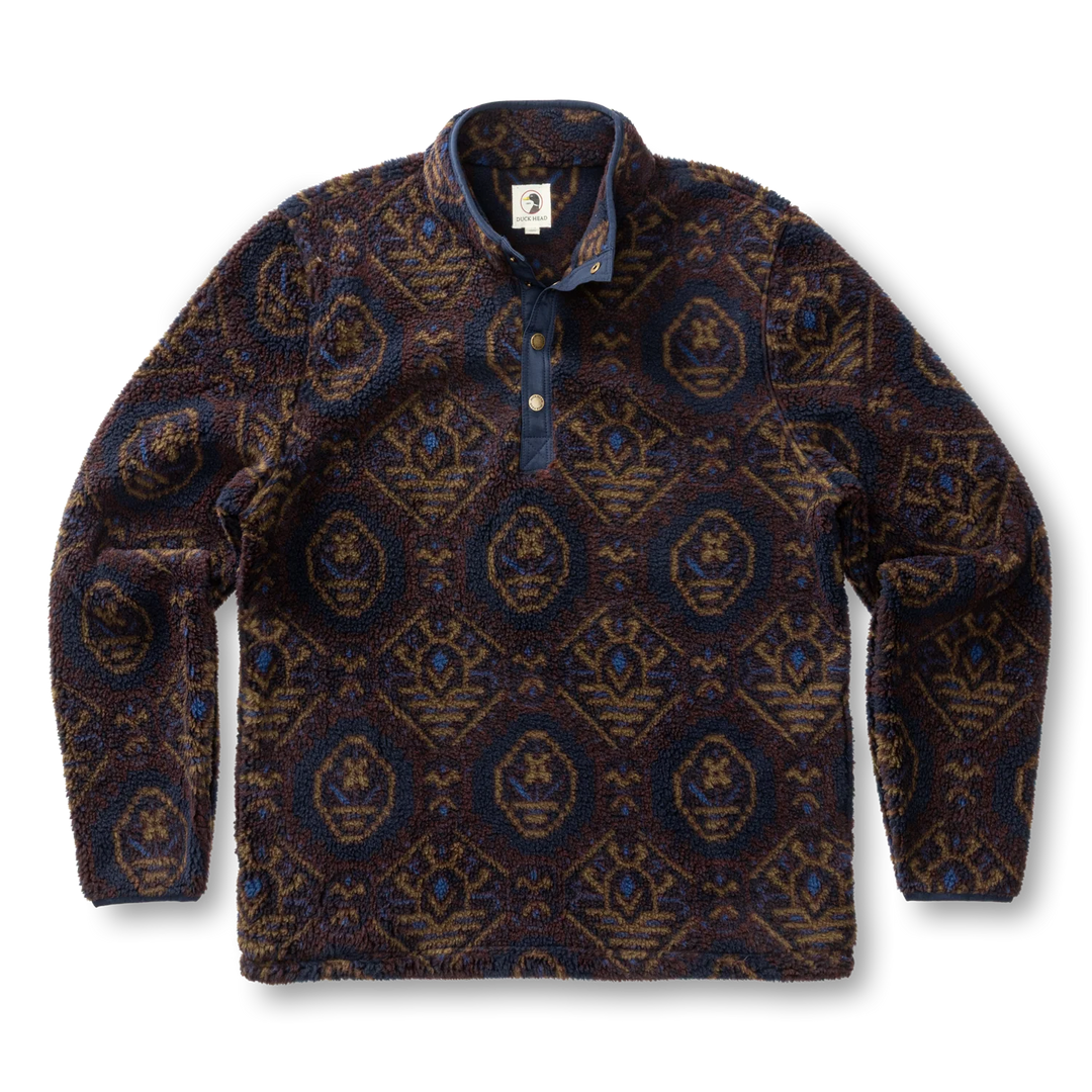 Duck Head Pineview Fleece 1/4 Snap Pullover: Deep Navy