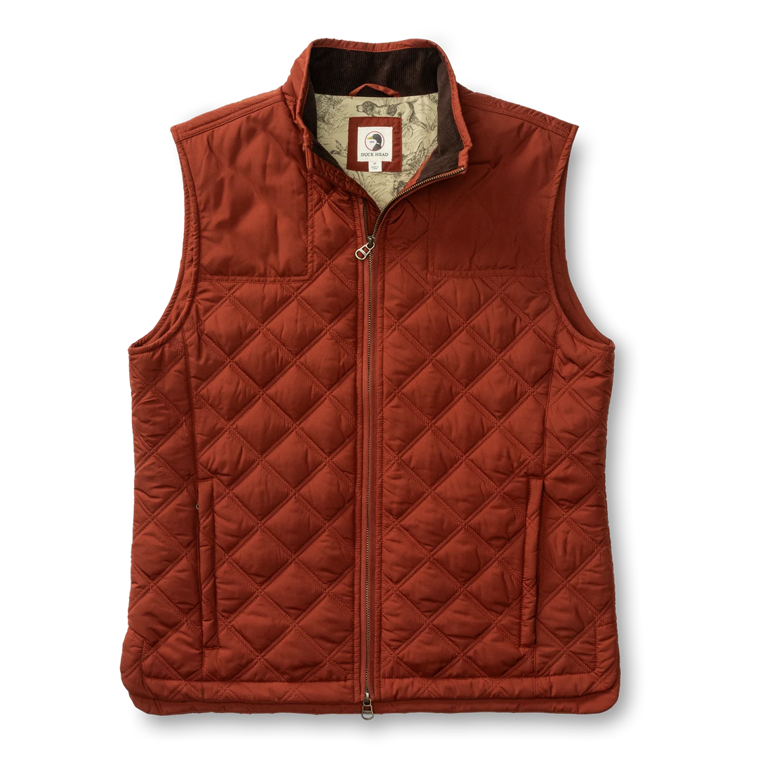 Duck Head Fremont Performance Quilted Vest: Brandy Brown