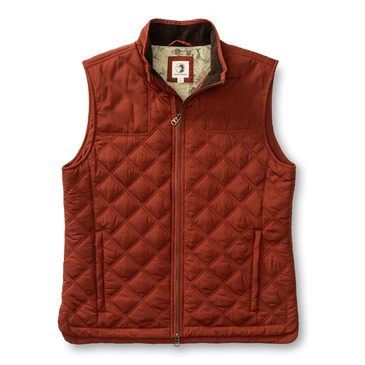 Duck Head Fremont Performance Quilted Vest: Brandy Brown