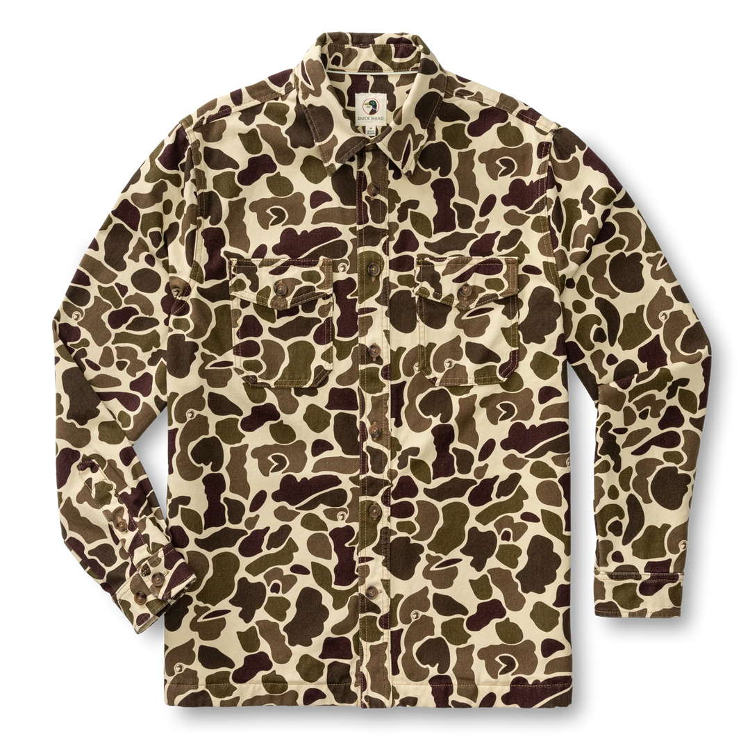 Duck Head Vintage Camo Duck Canvas Jacket: Sandrift Khaki Camo