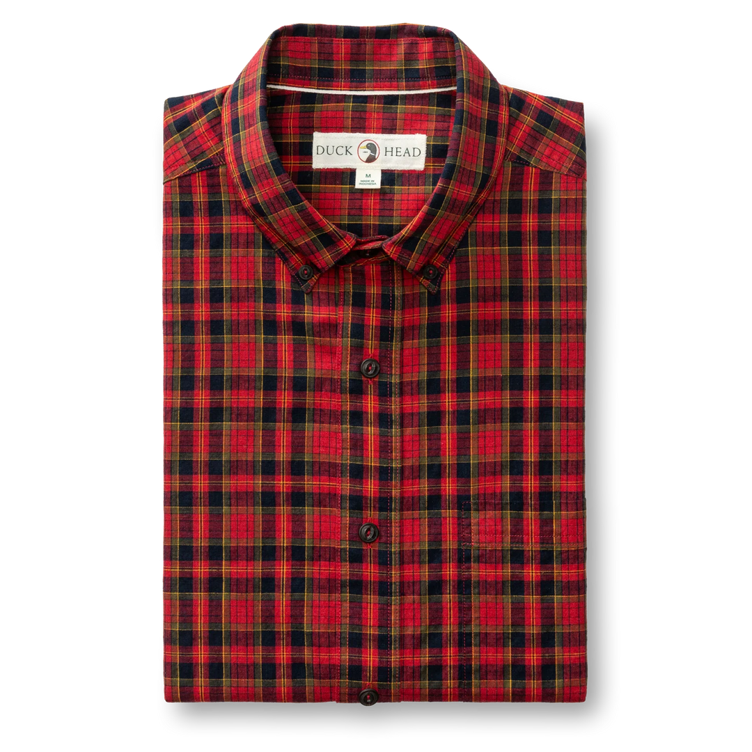 Duck Head Cotton Slub Sport Shirt: Pomegranate