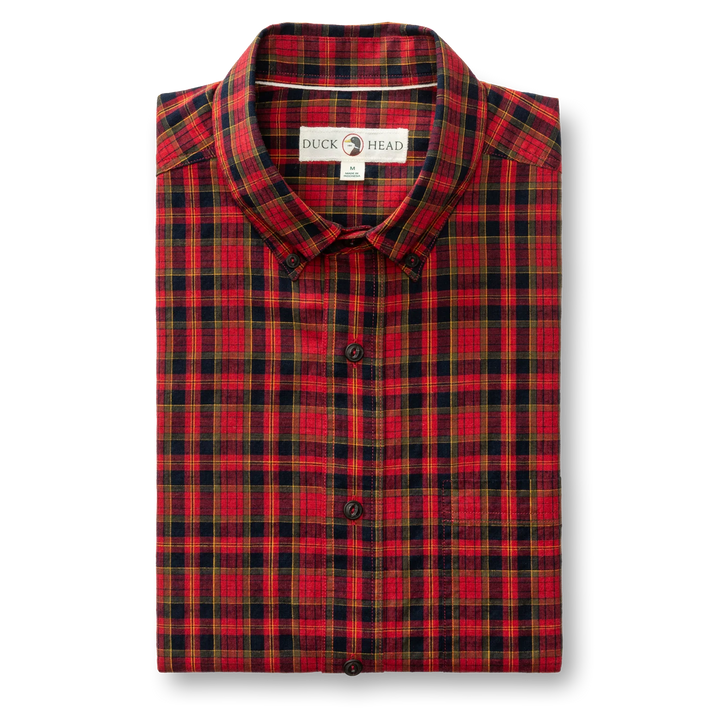 Duck Head Cotton Slub Sport Shirt: Pomegranate