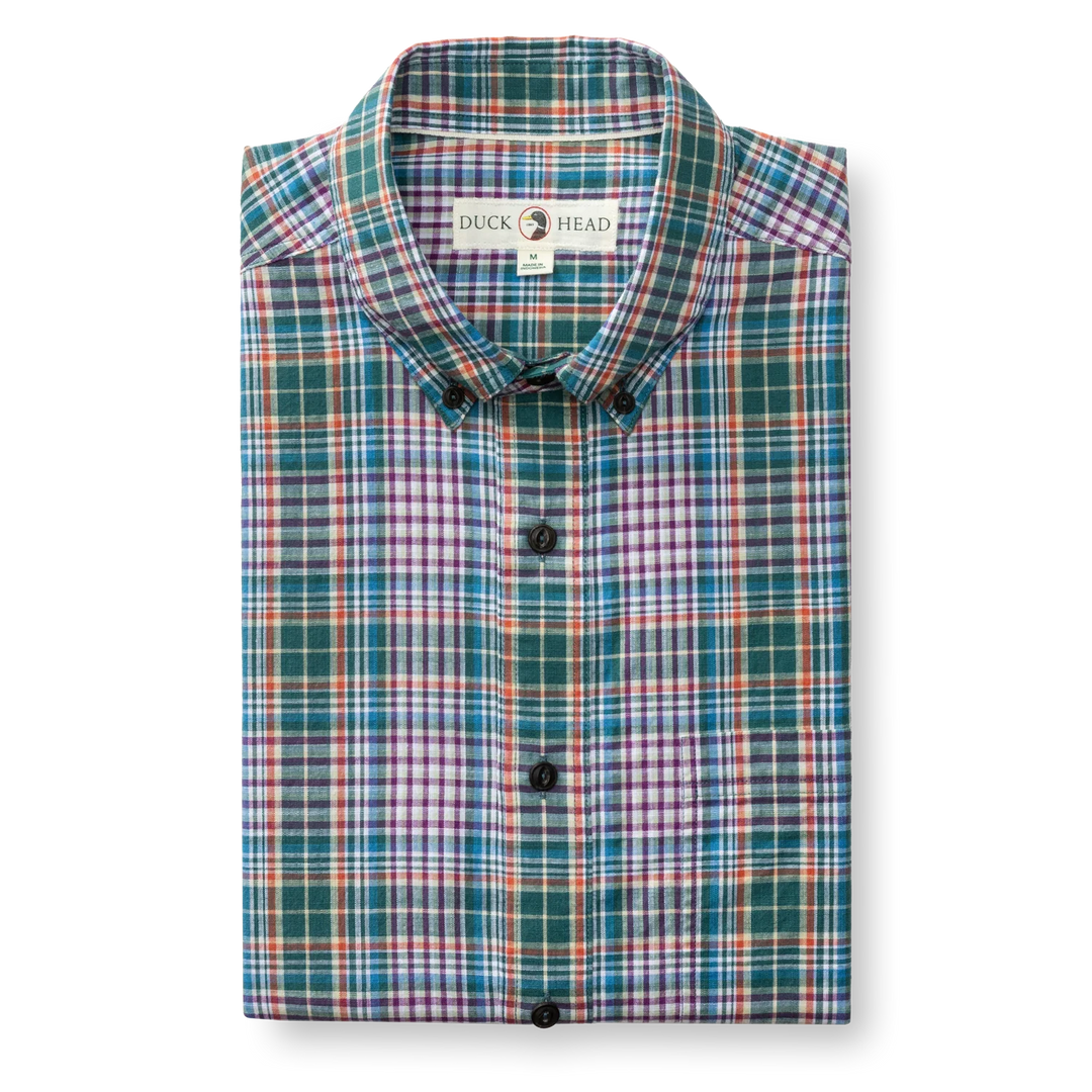 Duck Head Cotton Slub Sport Shirt: Midnight Teal