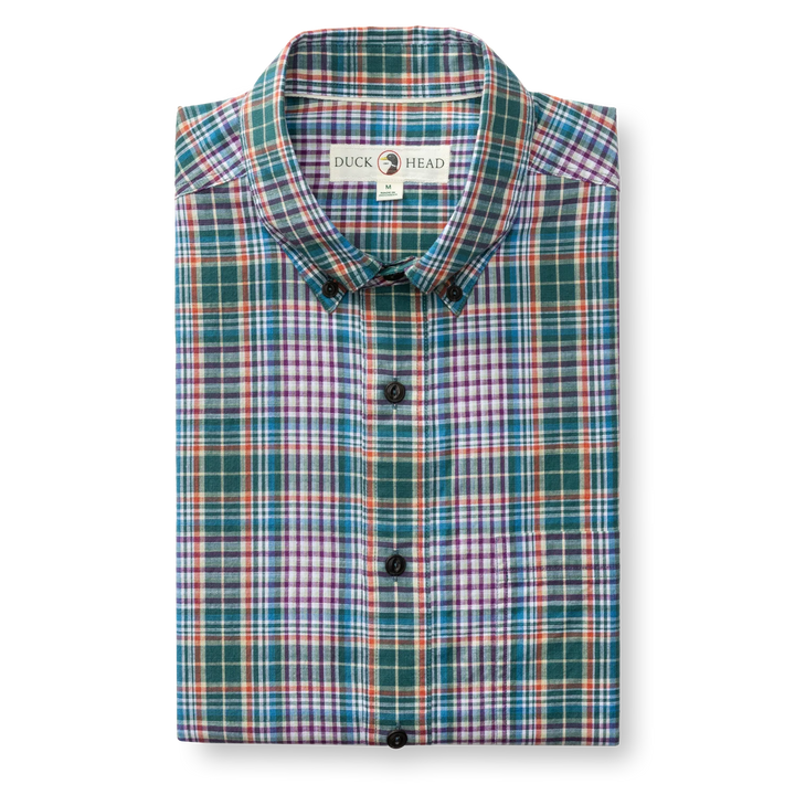 Duck Head Cotton Slub Sport Shirt: Midnight Teal