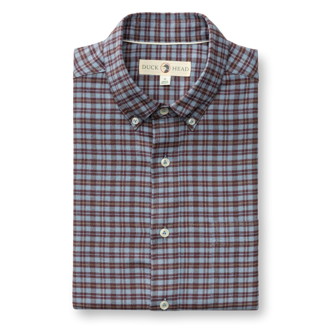 Duck Head Cotton Flannel Sport Shirt: Windblown Sky