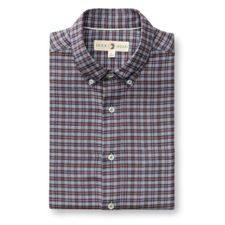 Duck Head Cotton Flannel Sport Shirt: Windblown Sky