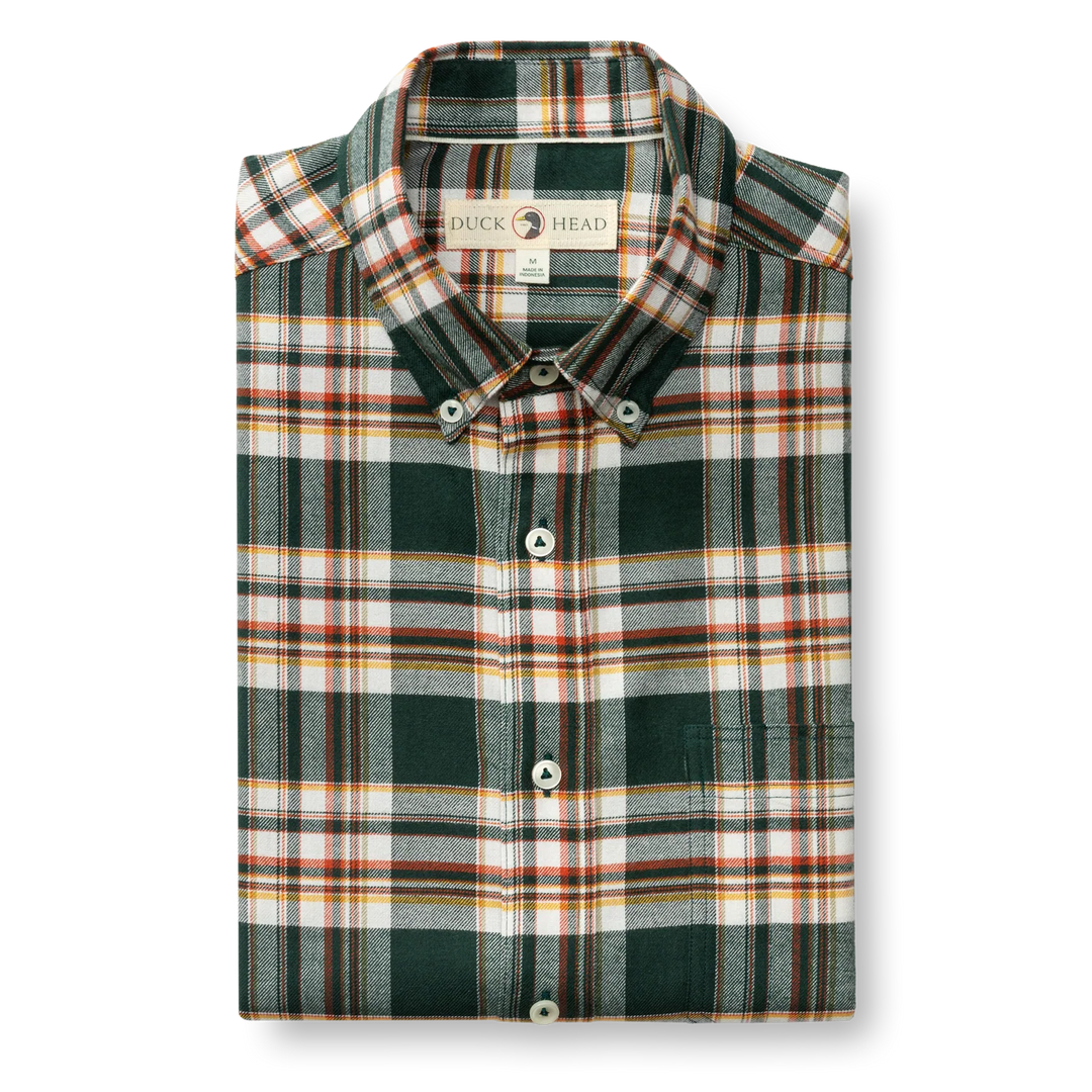 Duck Head Cotton Flannel Sport Shirt: Pine Grove