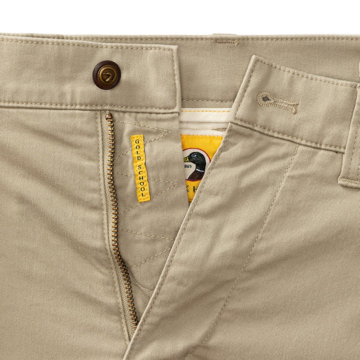 Duck Head Classic Fit Gold School Chino: Khaki Gold Patch