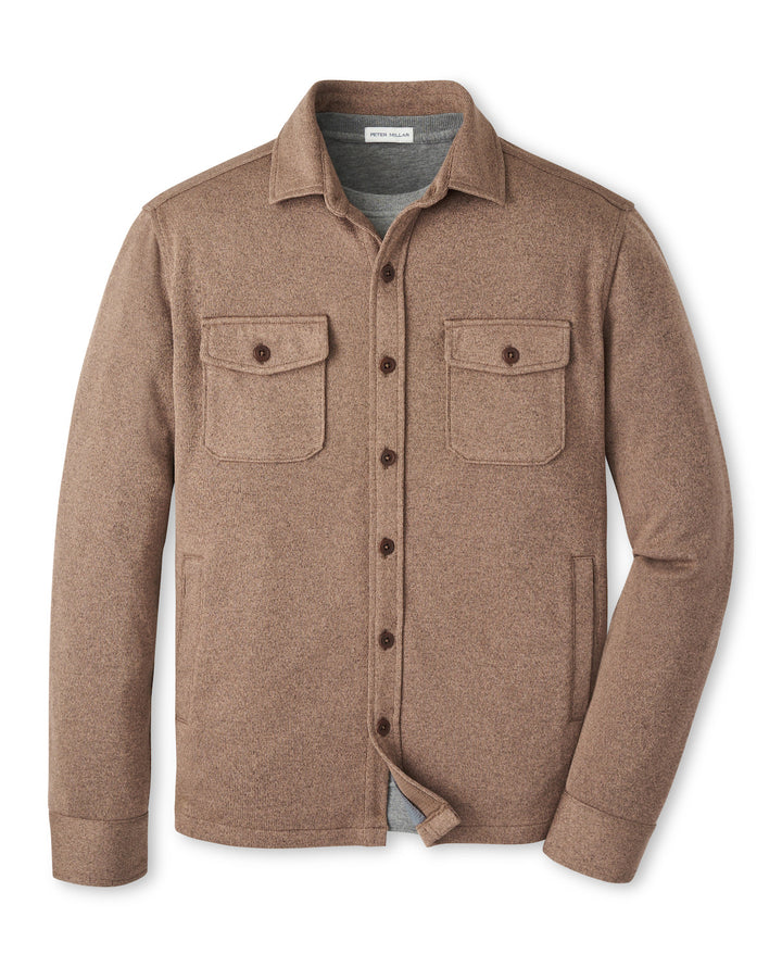 Peter Millar Crown Sweater Fleece Shirt Jacket: Poplar Brown