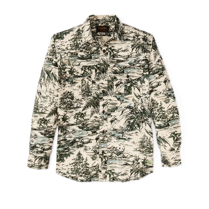Filson x Housefly Washed Feather Cloth Shirt: Khaki Scenic