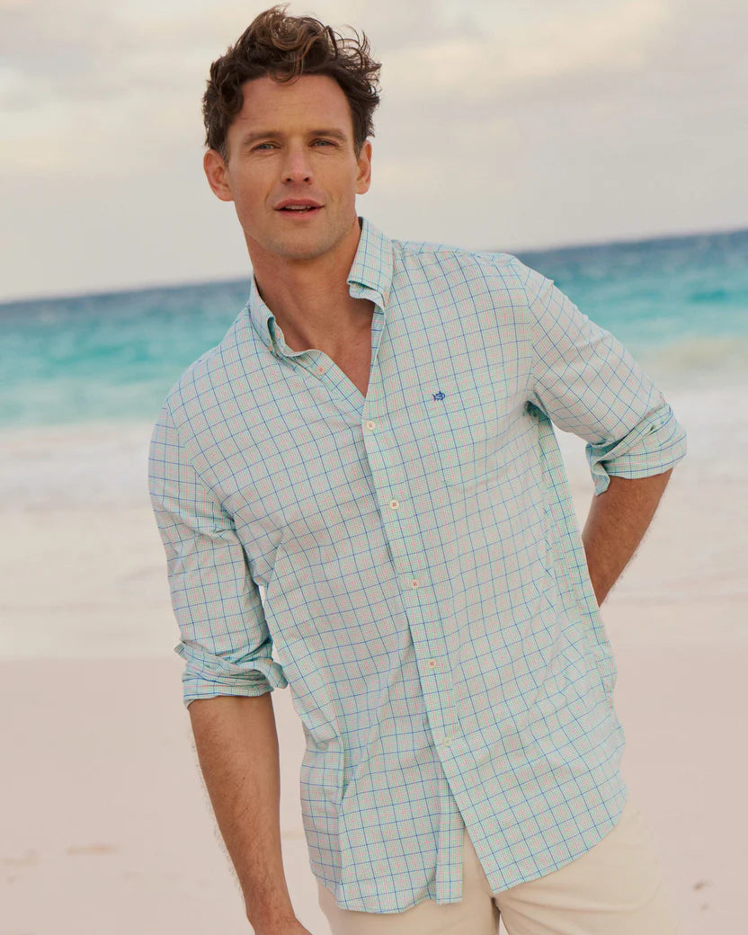 southern tide dress shirt Southern Tide M SS Marine Mirage Sportshirt