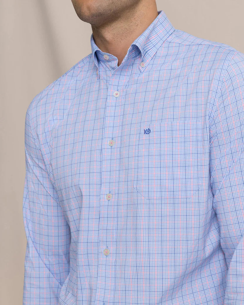 Southern Tide Coastal Breeze Edisto Island Sport Shirt: Ocean Channel