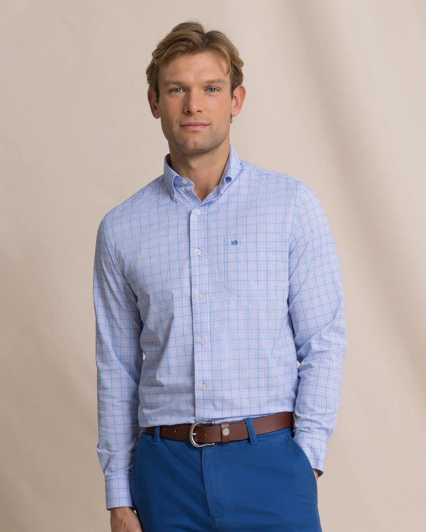 Southern Tide Coastal Breeze Edisto Island Sport Shirt: Ocean Channel