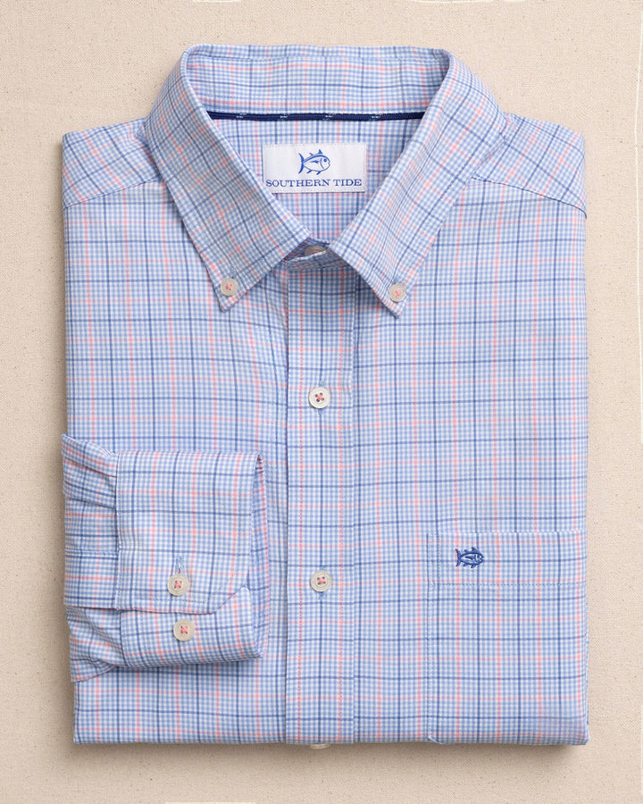 Southern Tide Coastal Breeze Edisto Island Sport Shirt: Ocean Channel