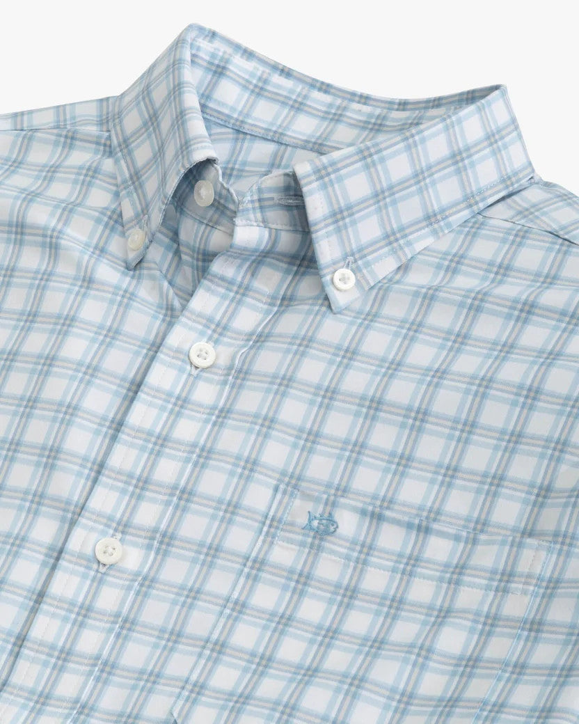 Southern Tide Ellington Plaid Intercoastal Sport Shirt: Dream Blue