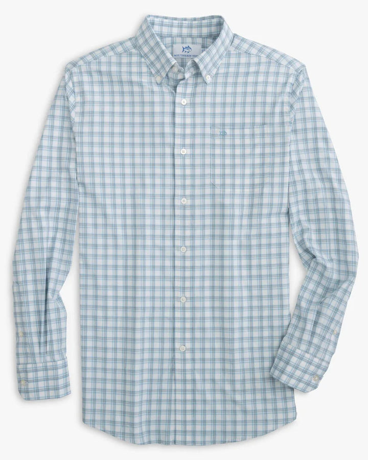 Southern Tide Ellington Plaid Intercoastal Sport Shirt: Dream Blue