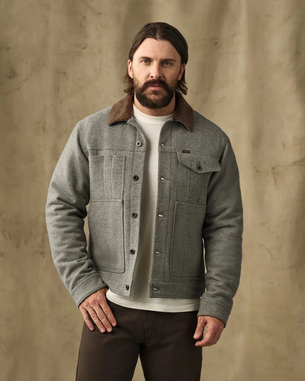 Filson Spokane Insulated Short Cruiser Jacket: Vintage Heather Gray
