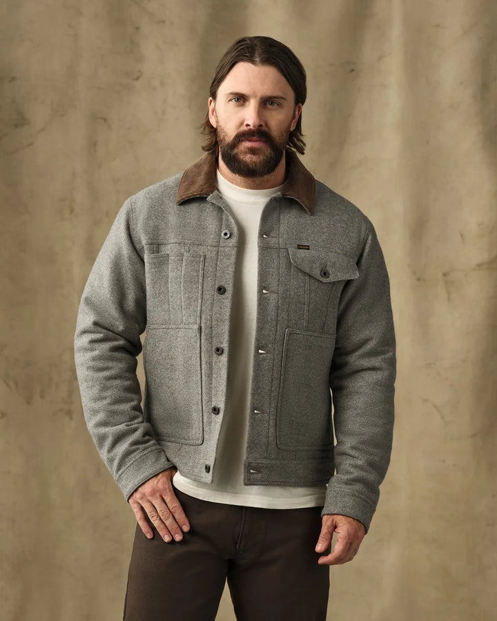 Filson Spokane Insulated Short Cruiser Jacket: Vintage Heather Gray