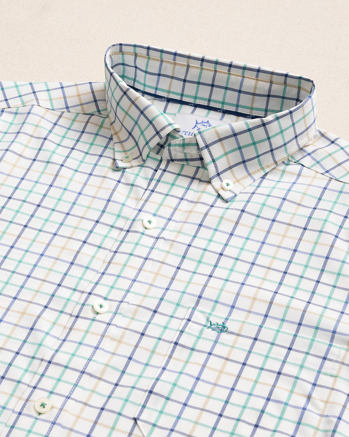 Southern Tide Tradewind Tattersall Coastal Breeze® Sport Shirt: Persian Green